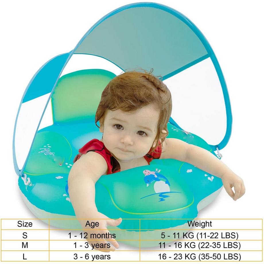 Activity-board  Schwimmring Baby mit Rückenlehne, aufblasbarer Babyschwimmsitz Schwimmhilfe 