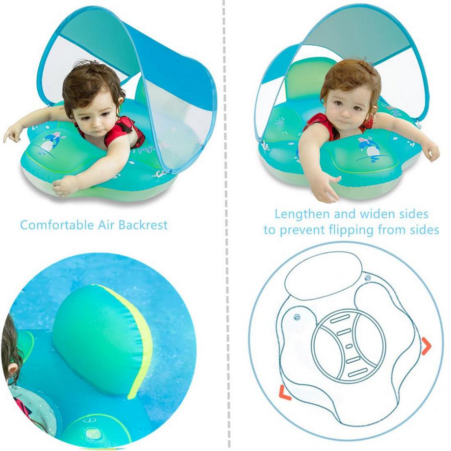 Activity-board  Schwimmring Baby mit Rückenlehne, aufblasbarer Babyschwimmsitz Schwimmhilfe 