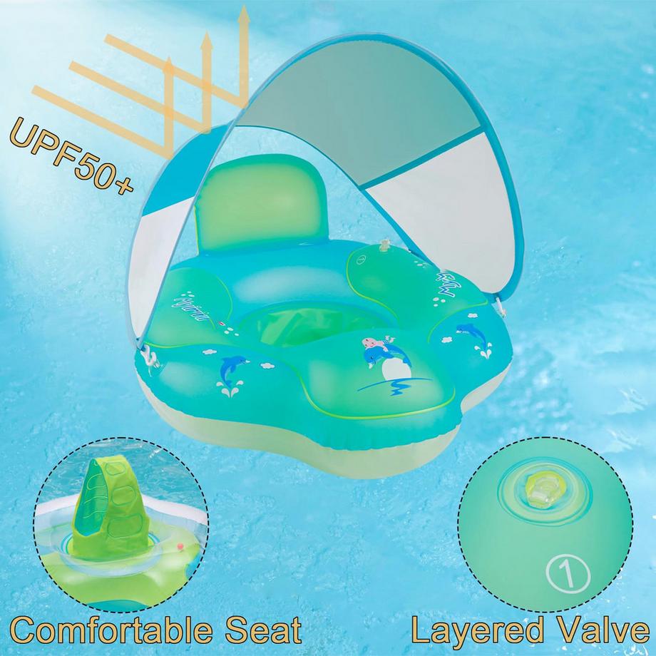 Activity-board  Schwimmring Baby mit Rückenlehne, aufblasbarer Babyschwimmsitz Schwimmhilfe 