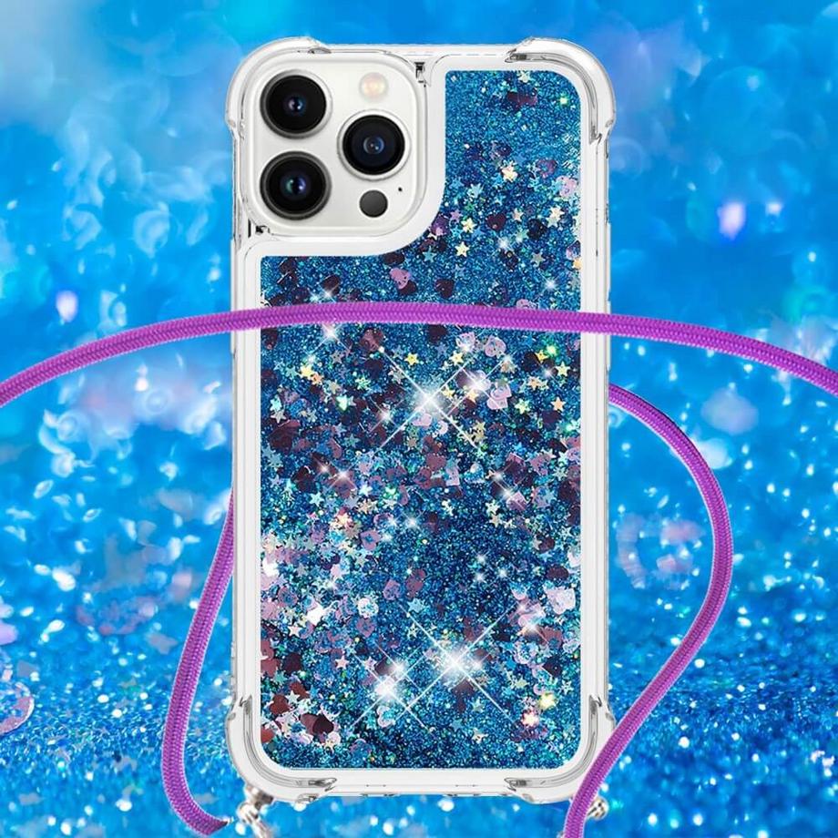 Cover-Discount  iPhone 15 Pro - Glitzer Hülle Mit Umhängeband 