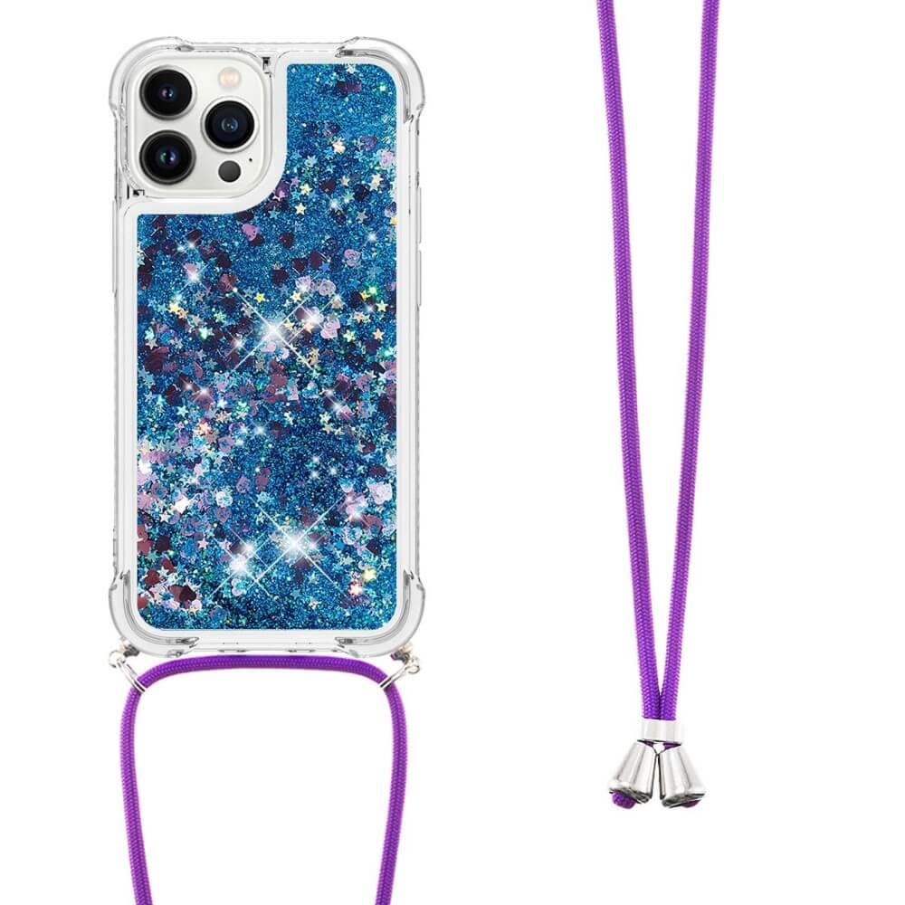 Cover-Discount  iPhone 15 Pro - Coque Paillettes Avec Bandoulière 