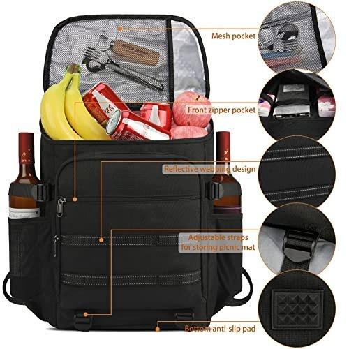 Only-bags.store Wasserdichten Isoliert Kühltasche Groß Picknickrucksäcke Leicht Lunch Tasche Rucksäcke Cooler Bag für Camping BBQ Wandern Picknick  