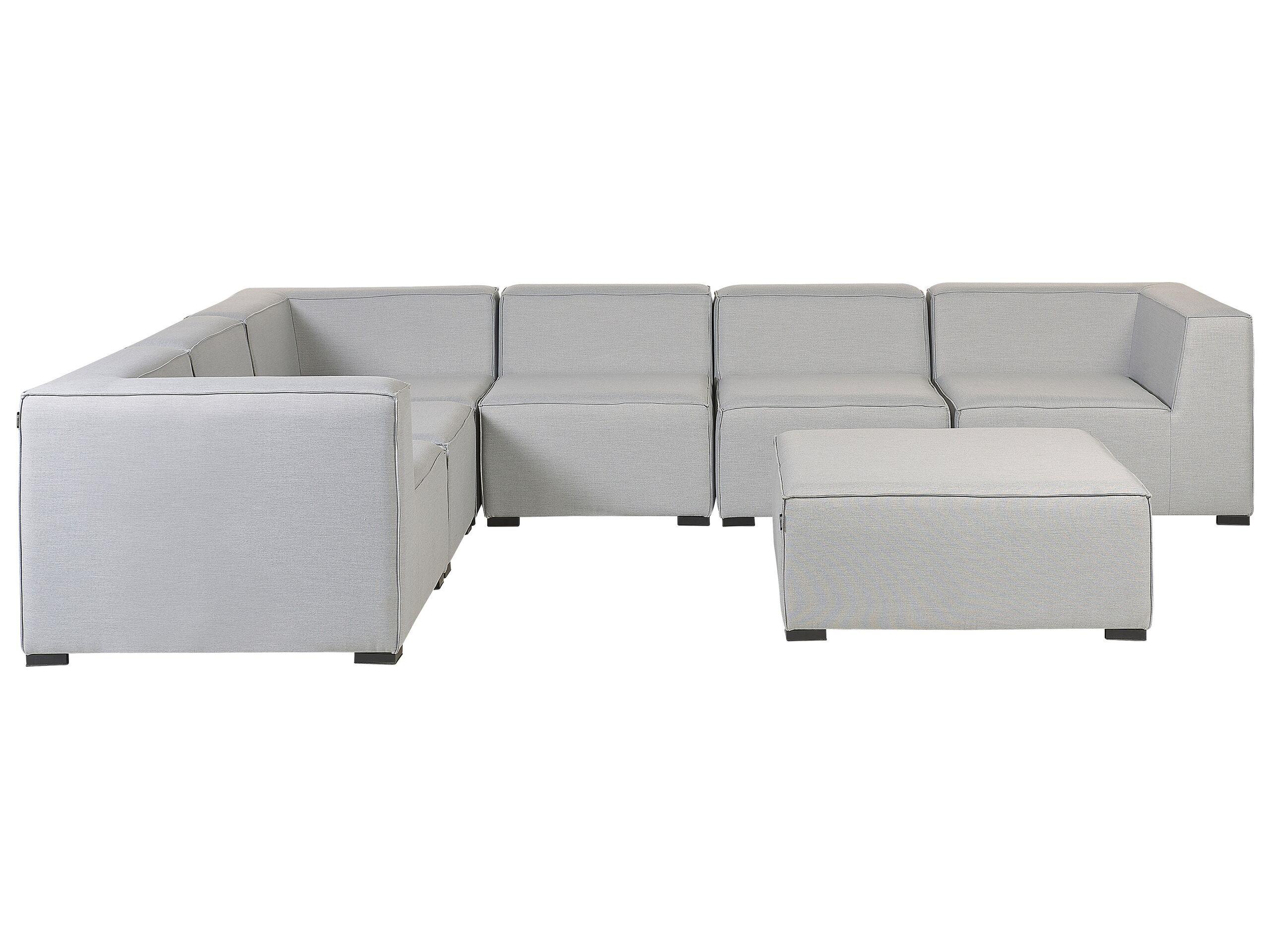 Beliani Ecksofa mit Ottomane aus Polyester Modern AREZZO  