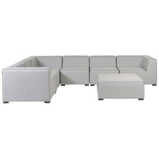 Beliani Ecksofa mit Ottomane aus Polyester Modern AREZZO  