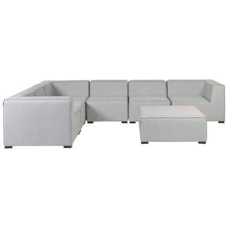 Beliani Ecksofa mit Ottomane aus Polyester Modern AREZZO  