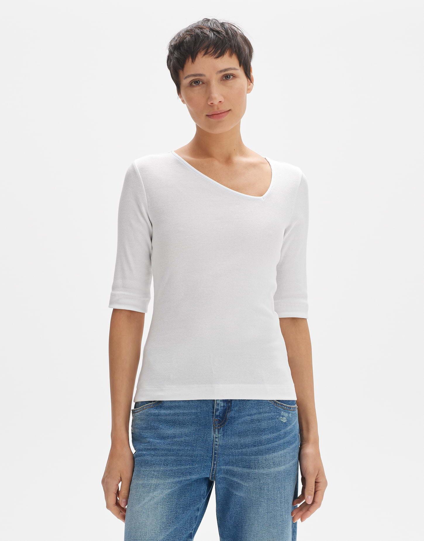 Image of Rippshirt Sifasym Fresh Gerader Schnitt Damen Weiss 44