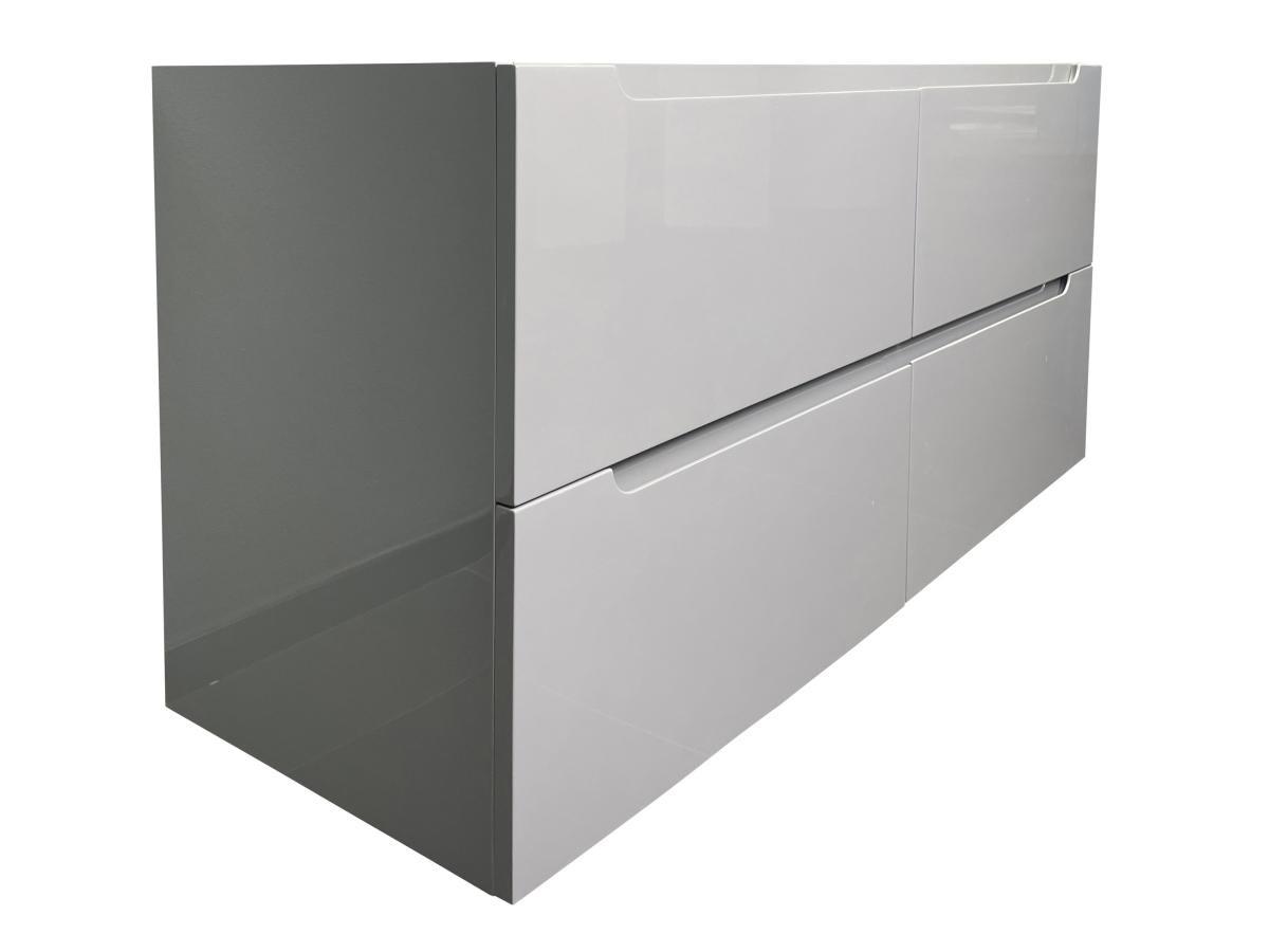 Image of Waschbeckenunterschrank hängend - Grau - B120 x H57 cm - SELITA Waschbeckenunterschrank hängend - Grau - B120 x H57 cm - SELITA