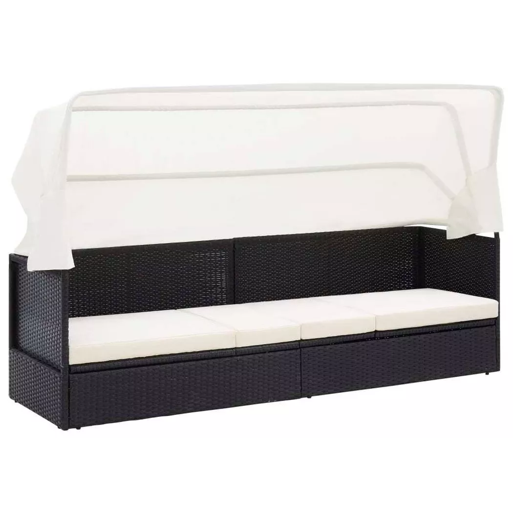 VidaXL - Gartensofa poly-rattan, 3P, Schwarz
