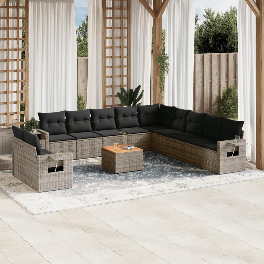 VidaXL Ensemble de canapés de jardin rotin synthétique  