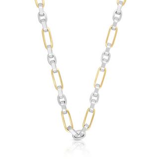 MUAU Schmuck  Collier fantaisie bicolore jaune/blanc or 750, 5.1mm, 45cm 