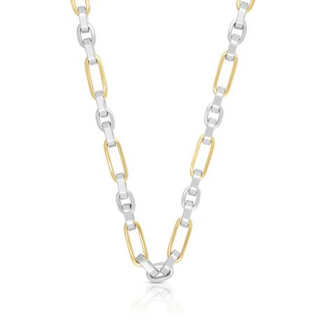 MUAU Schmuck  Collier fantaisie bicolore jaune/blanc or 750, 5.1mm, 45cm 