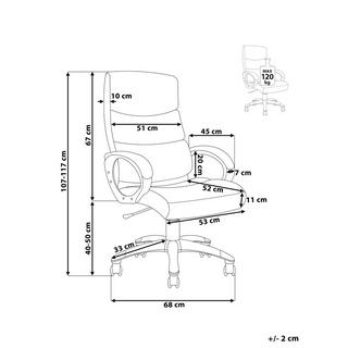 Beliani Fauteuil de bureau en Cuir PU Traditionnel KING  