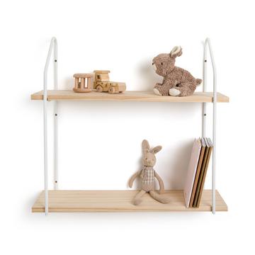 Etagère murale double pin métal fer L65 cm