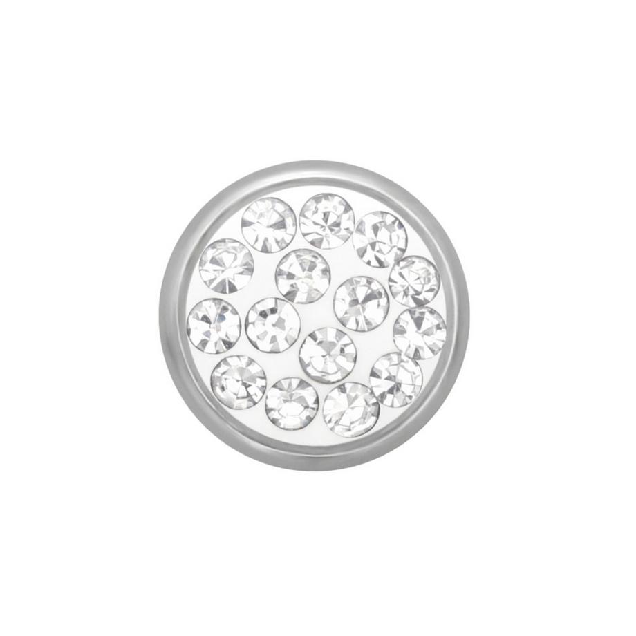 Maxte  Ohrstecker Rund  aus Hochglanzpoliertem Chirurgenstahl mit Kristall 