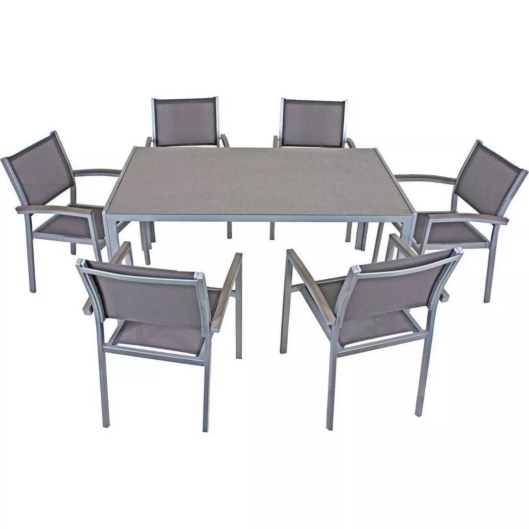 mutoni pleasure - Garten Essgruppe Grace (7-tlg), One Size, Grau
