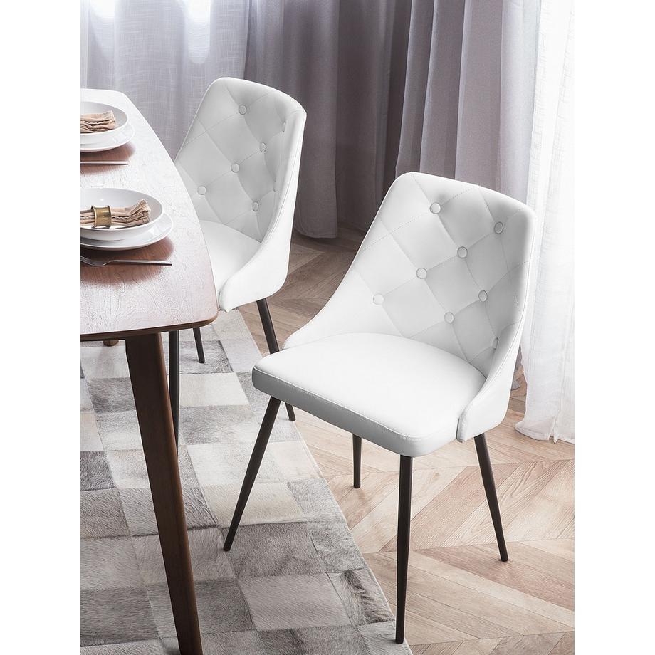 Beliani Chaise de salle à manger en Cuir PU Glamour VALERIE  