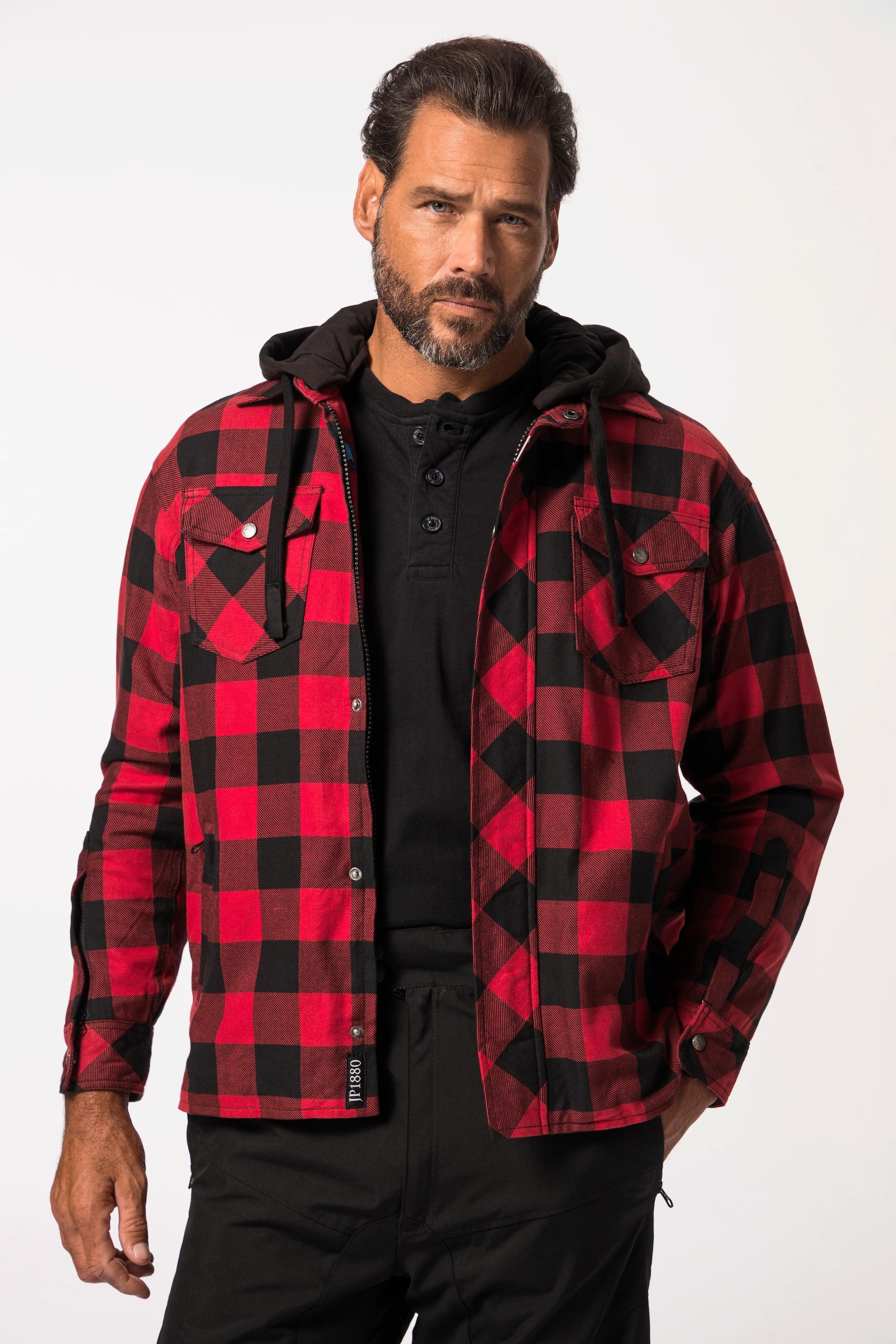 JP1880  Motorrad-Jacke Lumberjack, Flanellhemd, ArmaProtect Einsätze 