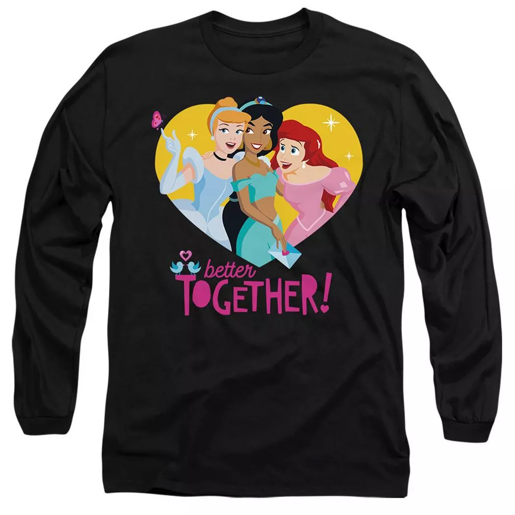 Disney PRINCESS - Better Together TShirt Valentinstag, für Damen, Schwarz, Größe L