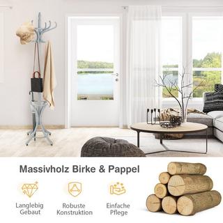 Northix 184 cm Garderobenständer mit Schirmhalter Jackenständer mit 12 Kleiderhaken Grau  