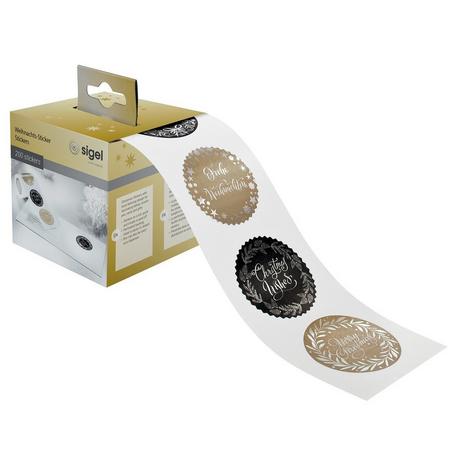 Sigel  Sigel CS 120 sticker decorativi Nero, Oro, Argento 200 pz 