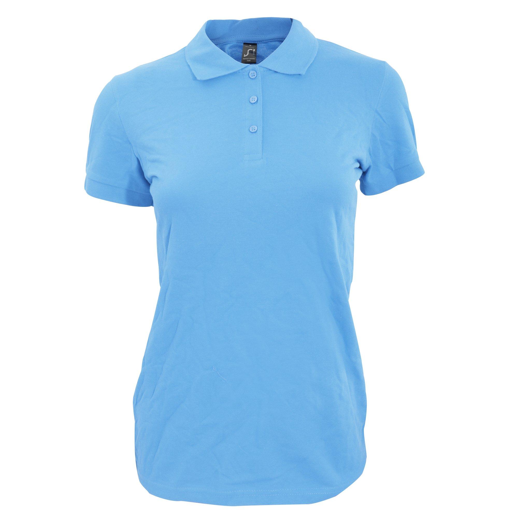 Image of Poloshirt Perfect Kurzarm Damen Himmelblau XL