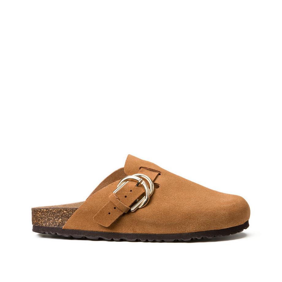 La Redoute Collections Veloursleder Clogs mit Schnalle  