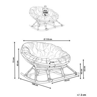Beliani Schaukelsessel aus Rattan Boho ORVIETO  