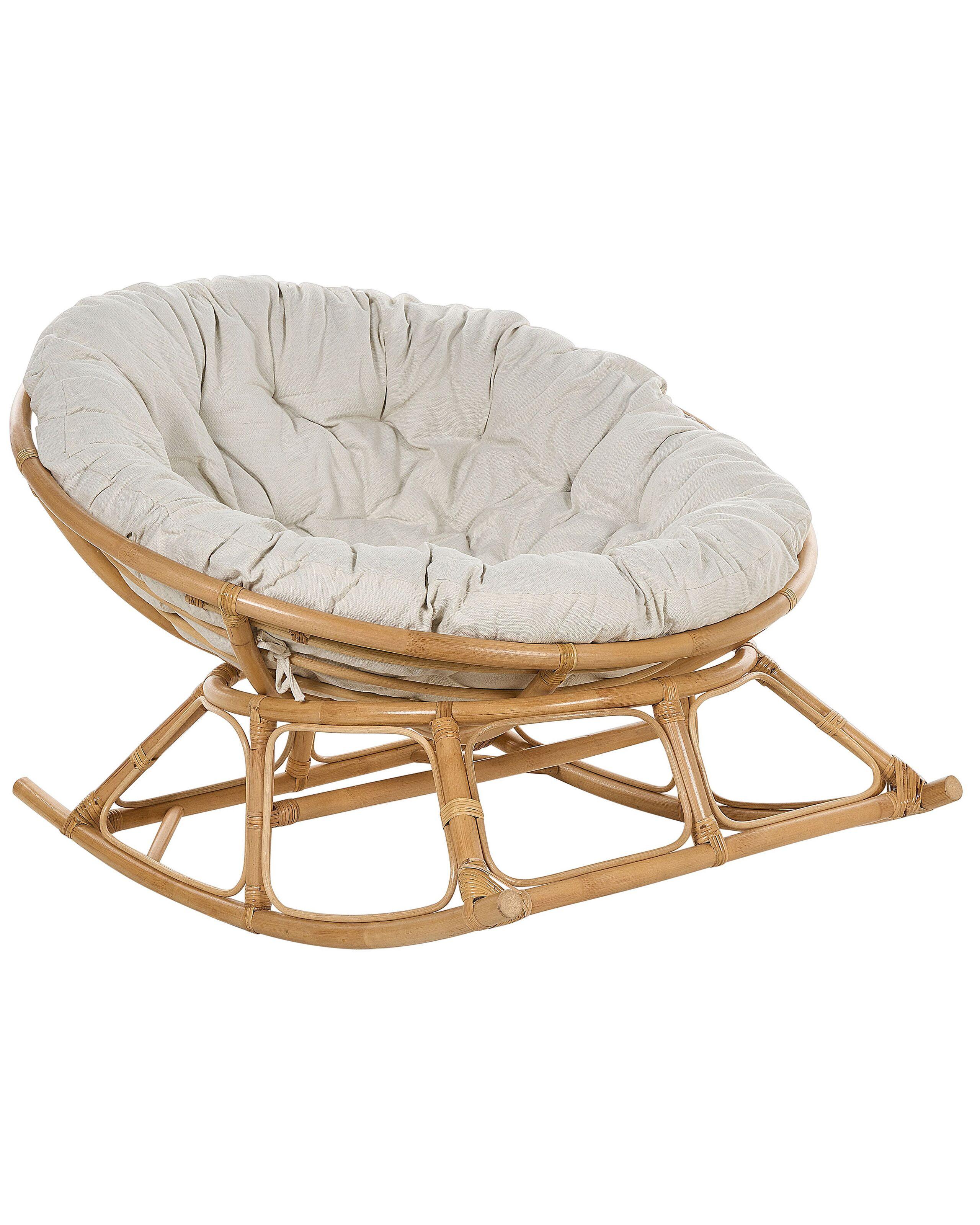 Beliani Schaukelsessel aus Rattan Boho ORVIETO  