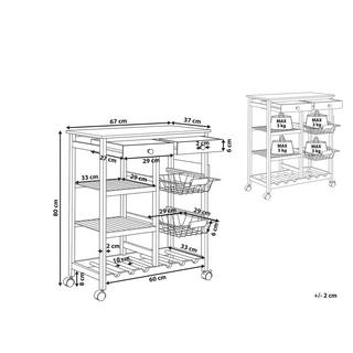 Beliani Servierwagen aus Bambusholz Rustikal MORINO  