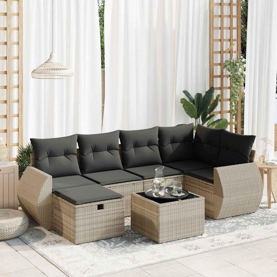 VidaXL set di divani da giardino Polirattan  