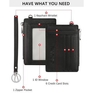 Only-bags.store  Petit portefeuille, étui pour cartes de crédit en cuir PU Étui pour cartes de crédit avec protection RFID 