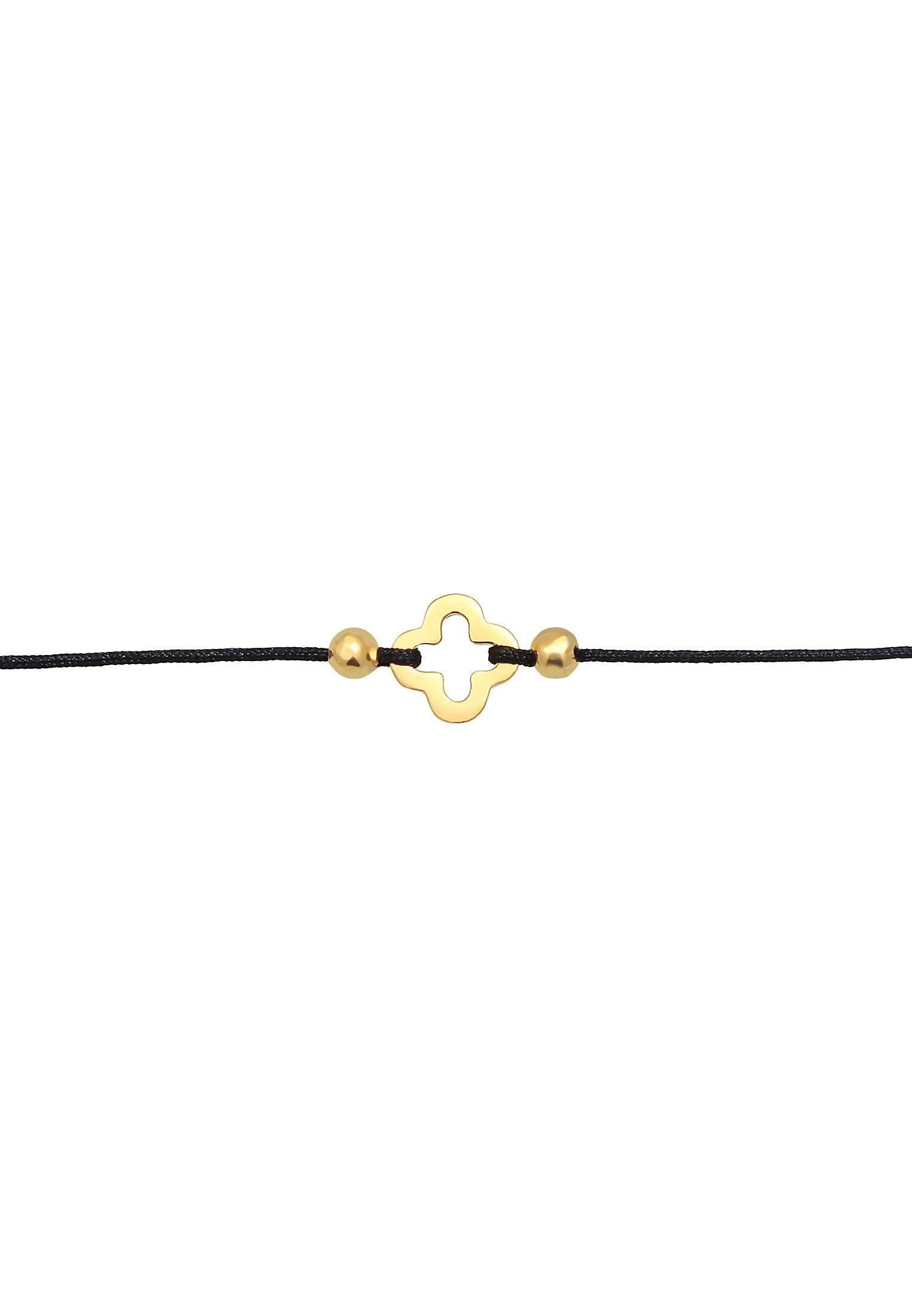 Elli  Halskette Choker Nylon Kleeblatt Glück Bead 