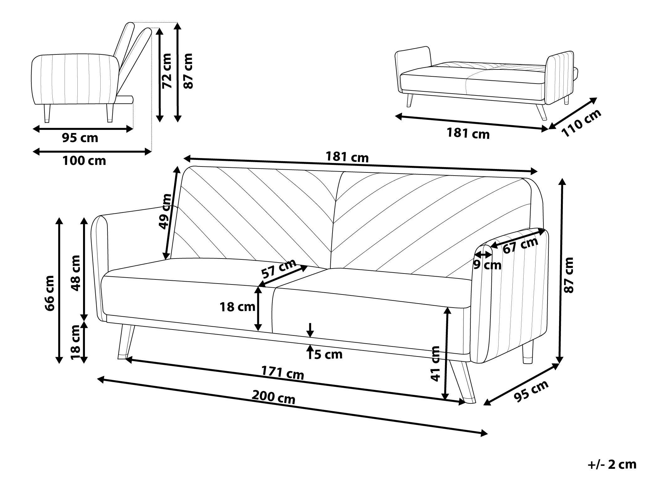 Beliani Schlafsofa aus Samtstoff Glamourös SENJA  