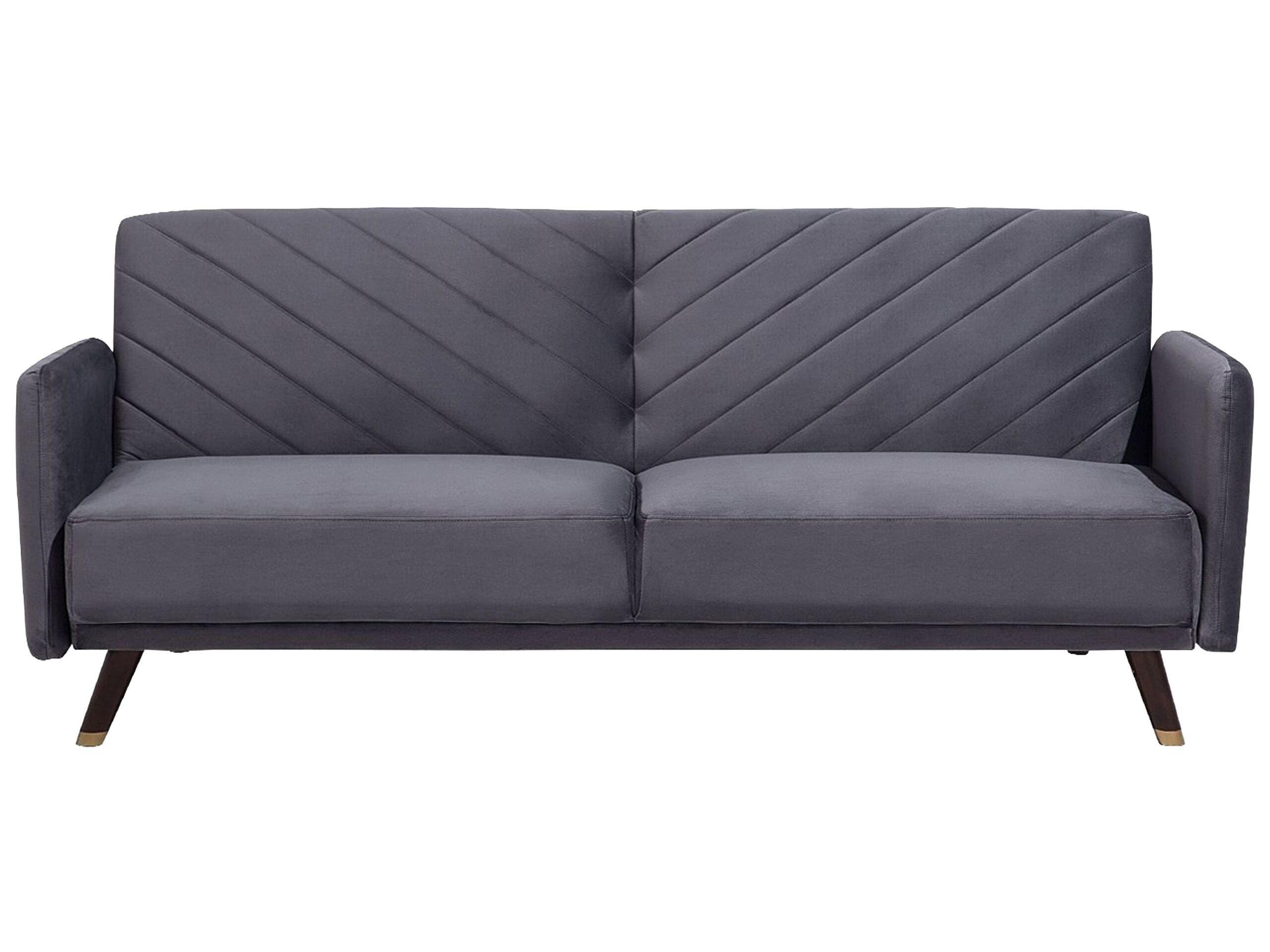 Beliani Schlafsofa aus Samtstoff Glamourös SENJA  