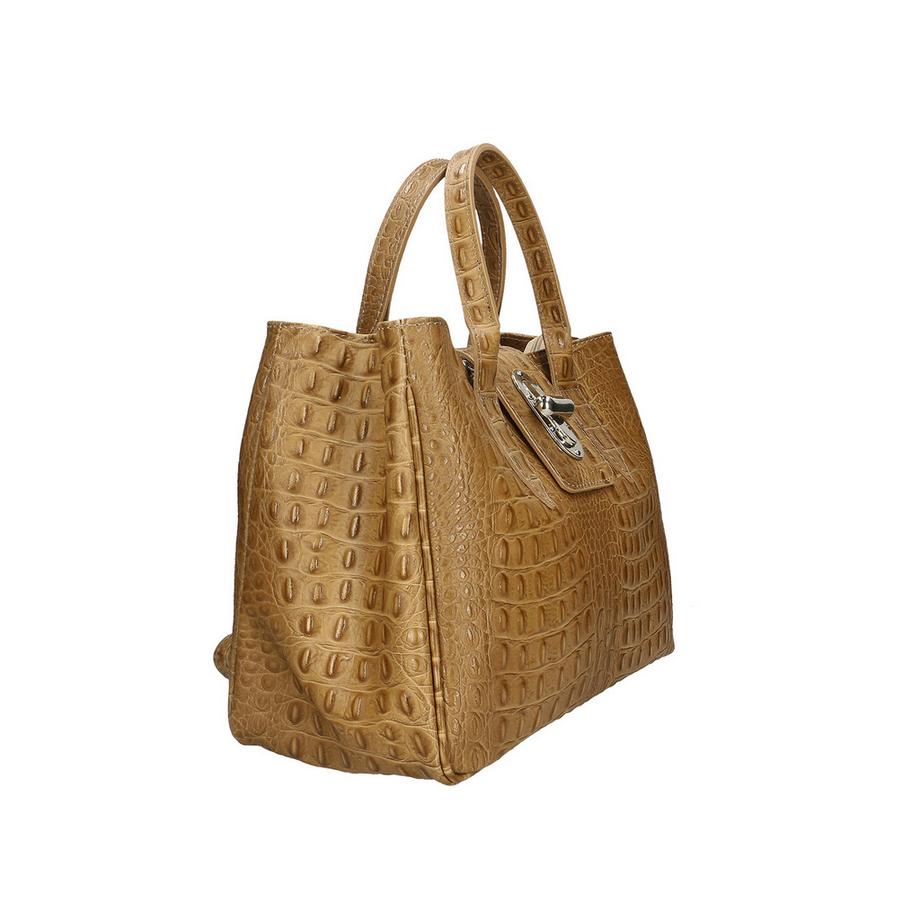 Gave Lux Handtasche Krokoprägung Leder  