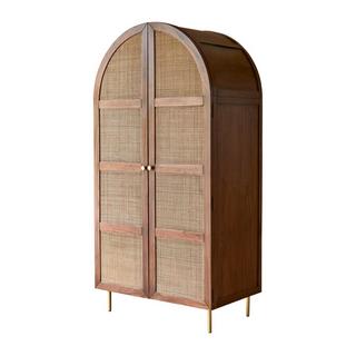 Tikamoon Armoire enfant en orme et cannage Lisbeth  