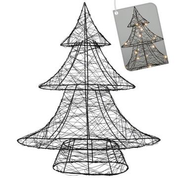 Schwarzer Weihnachtsbaum 40 cm mit 30 LED-Lichtern für das Weihnachtsfest