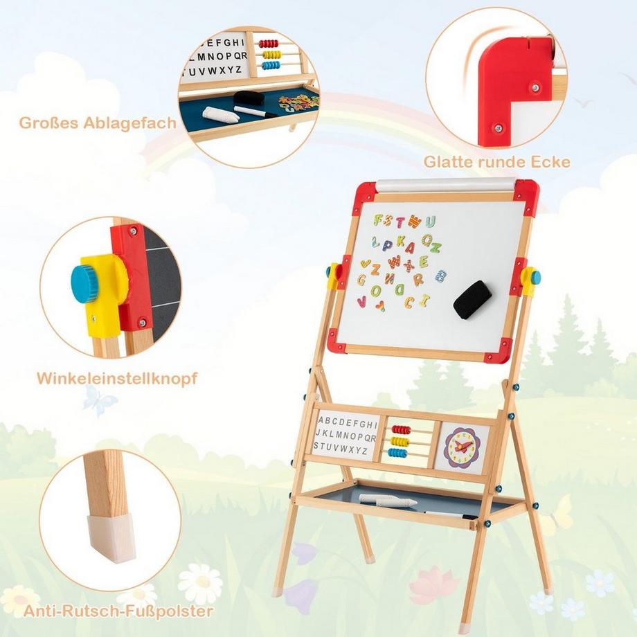 Northix  Holzstaffelei Drehbare stehende Kinderstaffelei 62 x 45 x 118 cm 