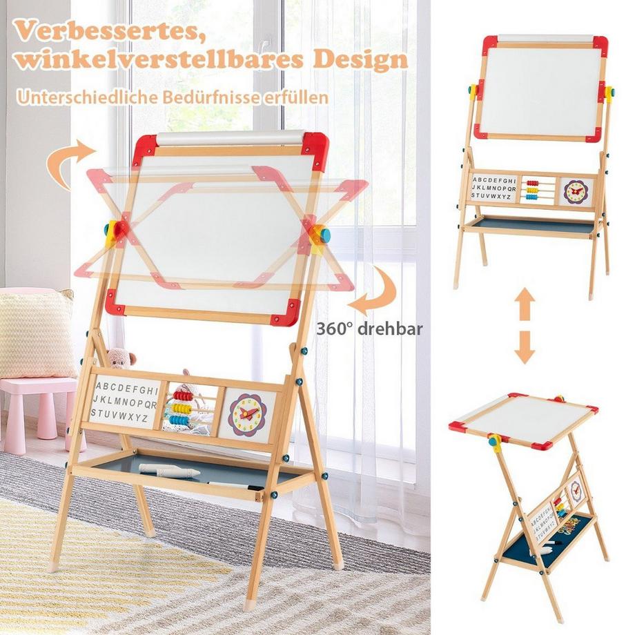 Northix  Holzstaffelei Drehbare stehende Kinderstaffelei 62 x 45 x 118 cm 