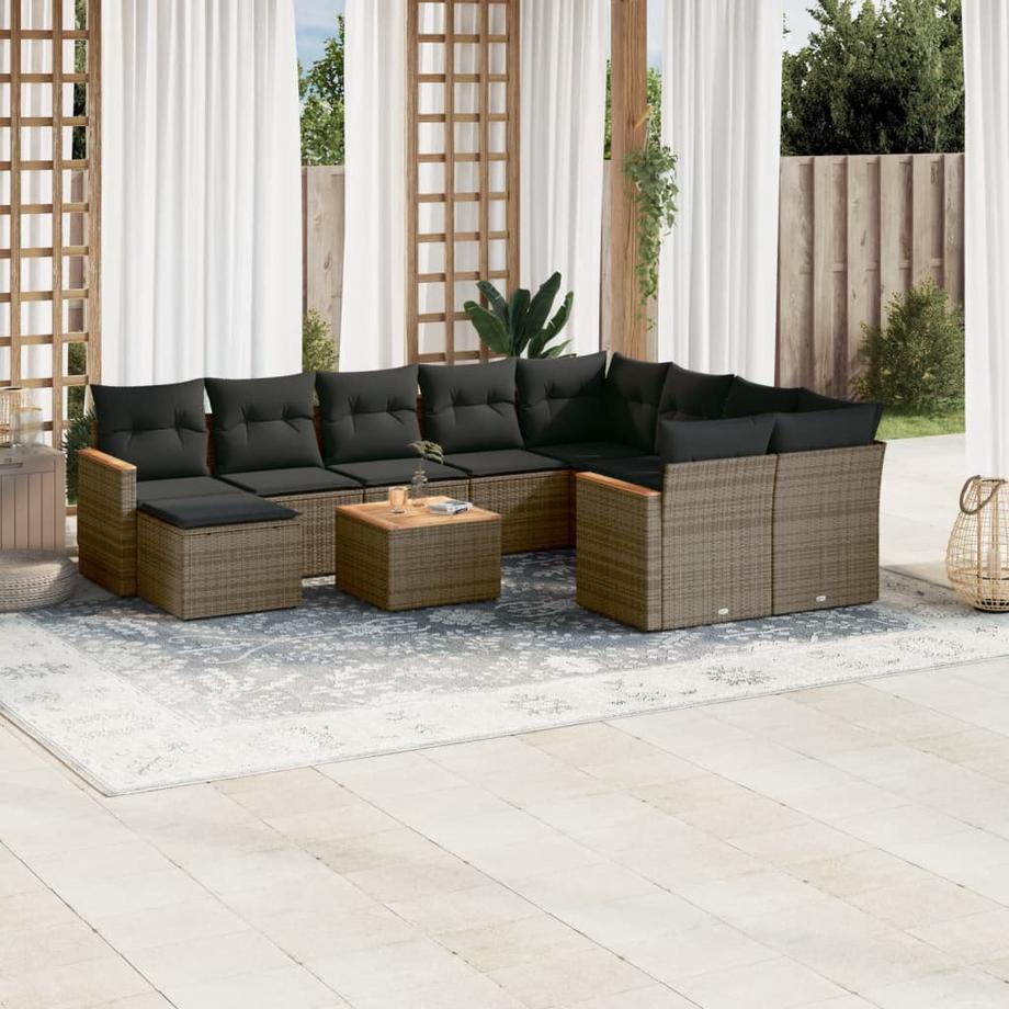 VidaXL set divano da giardino Polirattan  