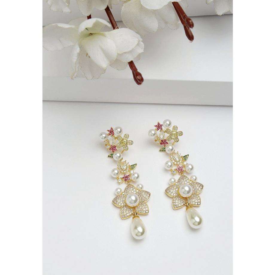 AVANT-GARDE PARIS  Diva Kollektion Zirkonia-Florale Hängeohrringe 