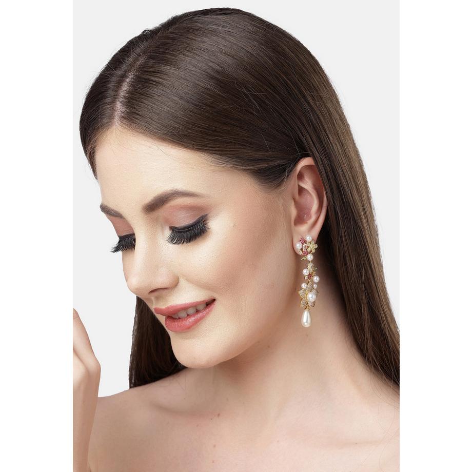 AVANT-GARDE PARIS  Diva Kollektion Zirkonia-Florale Hängeohrringe 