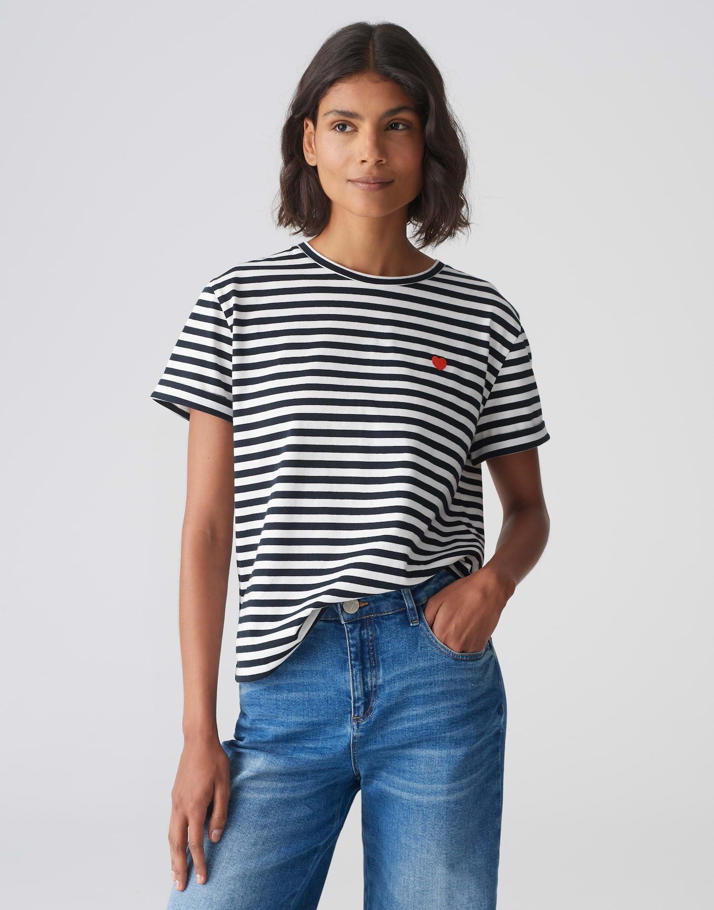 OPUS  Streifenshirt Serz stripe gerader Schnitt 