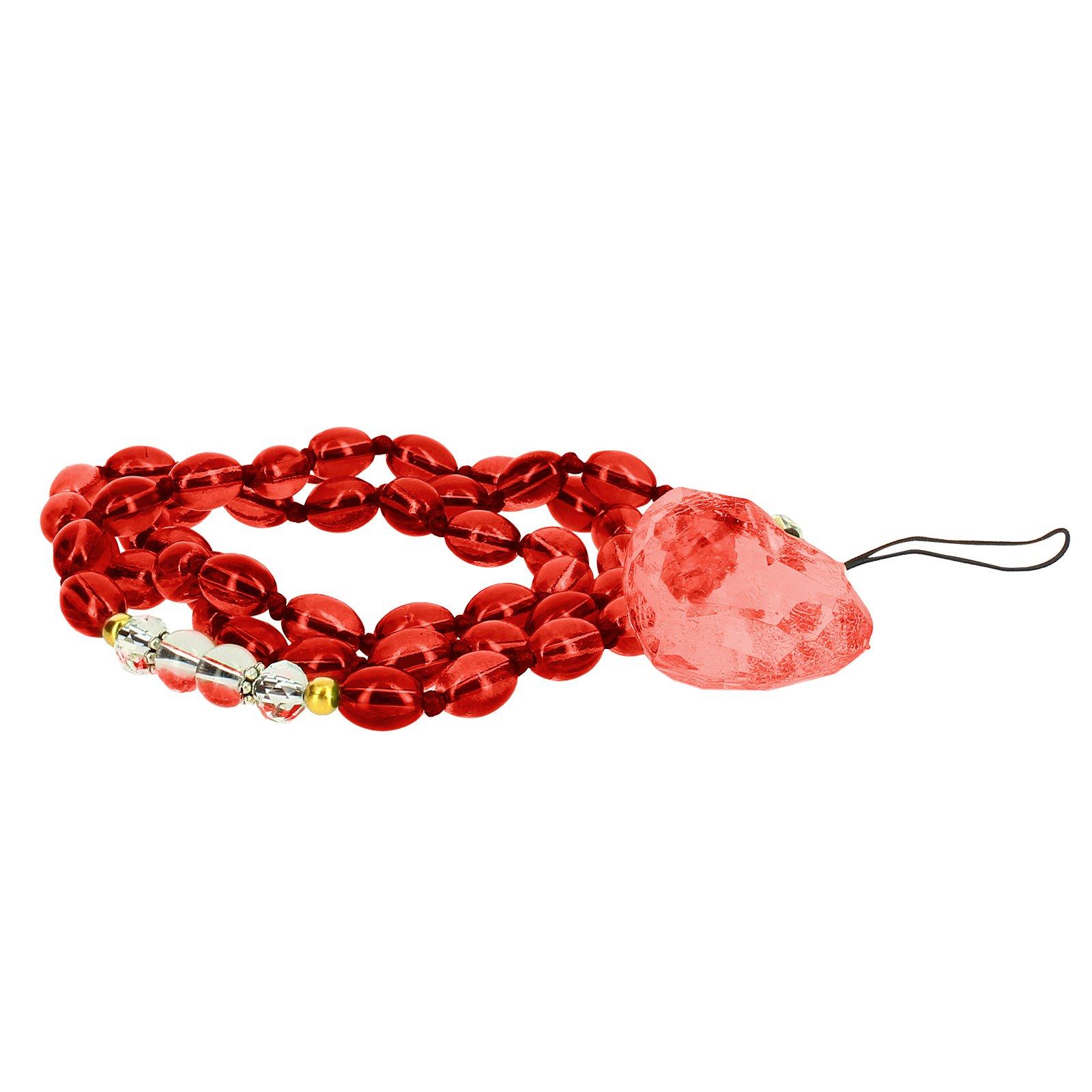 Avizar  Perlen Schmuck Handykette 80cm Rot 