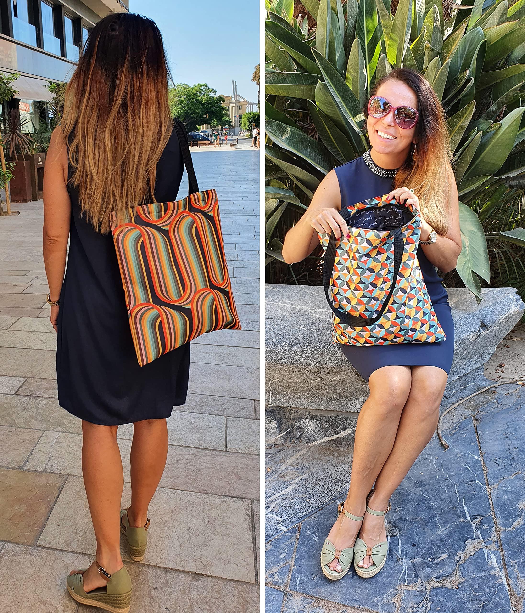 Only-bags.store Ästhetische Tragetasche mit Reissverschluss Bedruckter Jutebeutel  