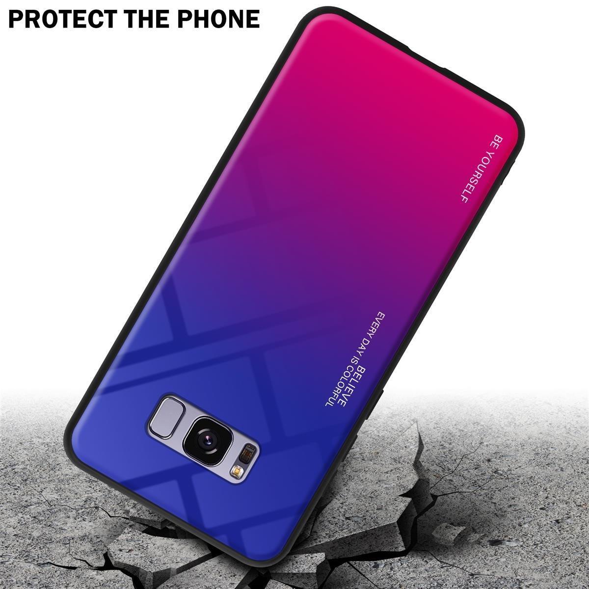 Cadorabo  Housse compatible avec Samsung Galaxy S8 PLUS - Coque de protection bicolore en silicone TPU et dos en verre trempé 