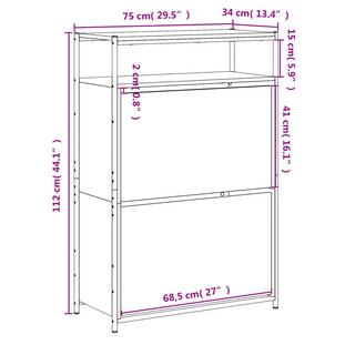 VidaXL Armoire à chaussures bois d'ingénierie  