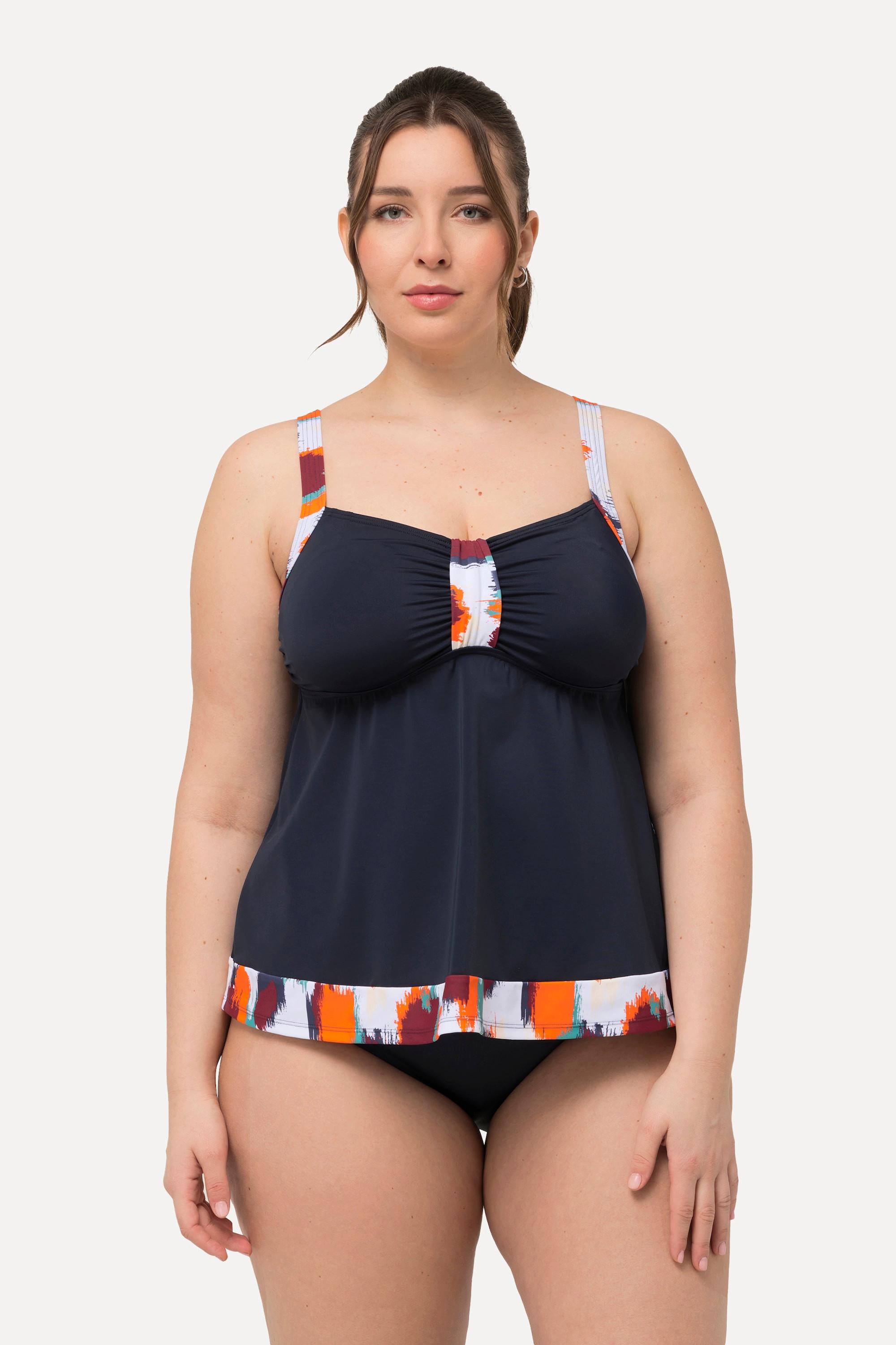 Ulla Popken  Tankini con fantasia, coppe morbide e spalline regolabili 