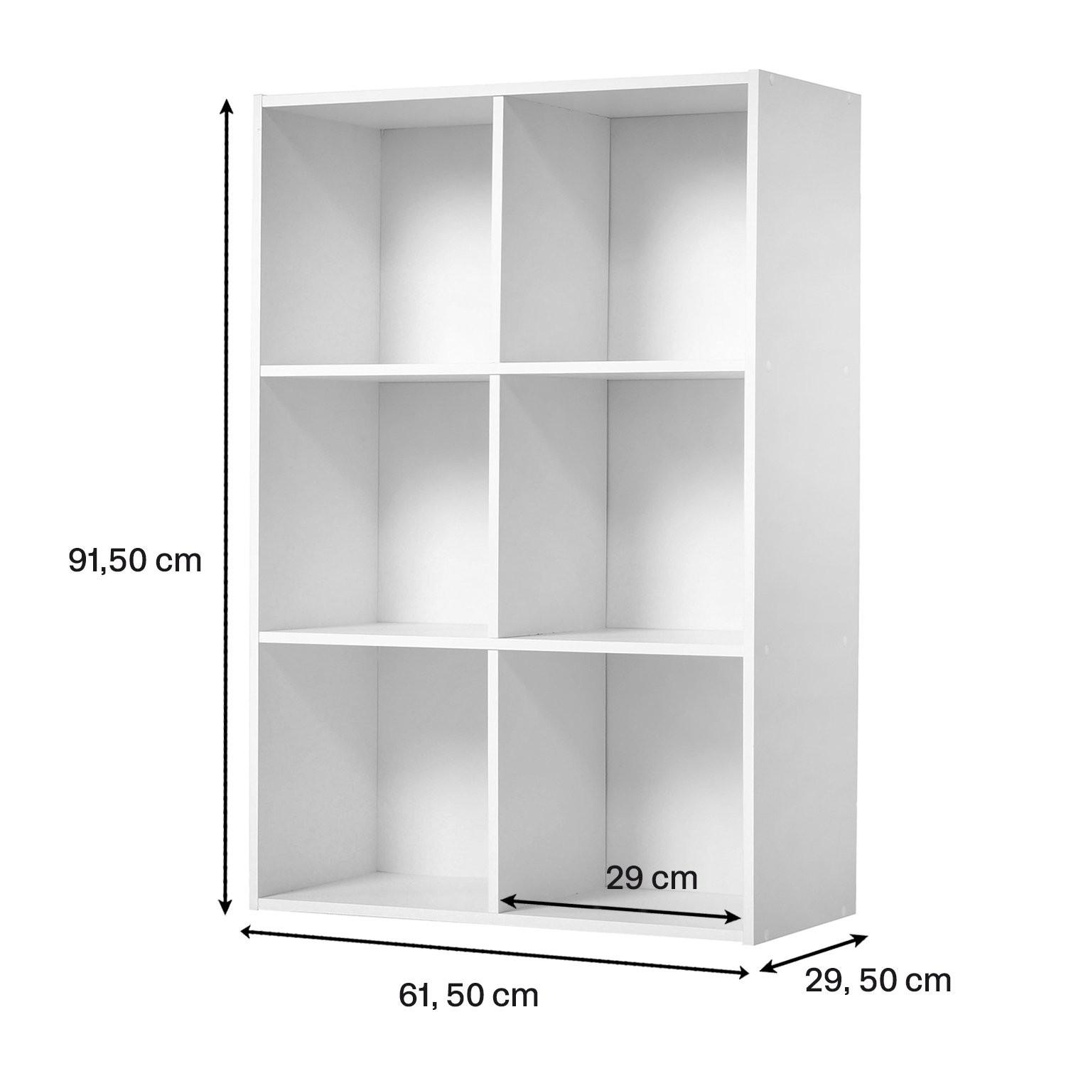 Calicosy Regal mit 6 Fächern - H91,5 x L61,5 cm  