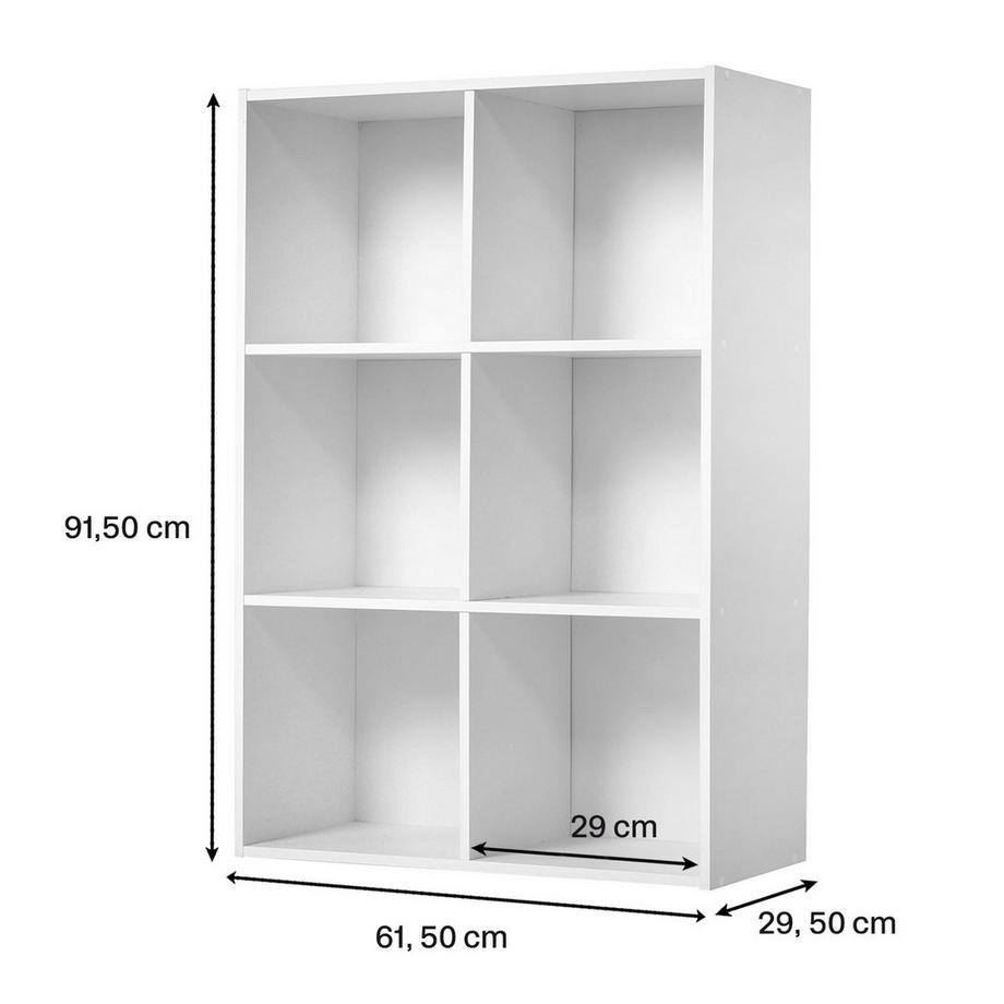 Calicosy Regal mit 6 Fächern - H91,5 x L61,5 cm  